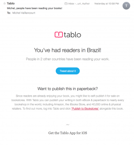 Tablo Congrats EMail