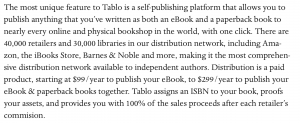Tablo - Cost of Publishing (About Page)